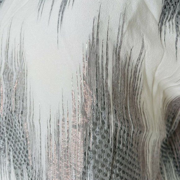 Erin Fetherston Silk Metallic Ikat Blouse Top - Picture 3 of 8